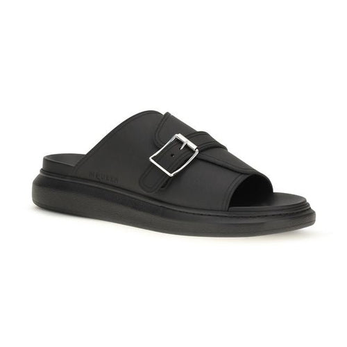 Alexander McQueen Black Calf Leather Bos Taurus Platform Sandals