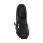 Alexander McQueen Black Calf Leather Bos Taurus Platform Sandals