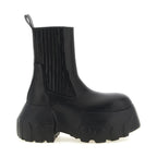 Rick Owens Black Ramie Ankle Boots