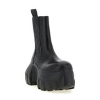 Rick Owens Black Ramie Ankle Boots