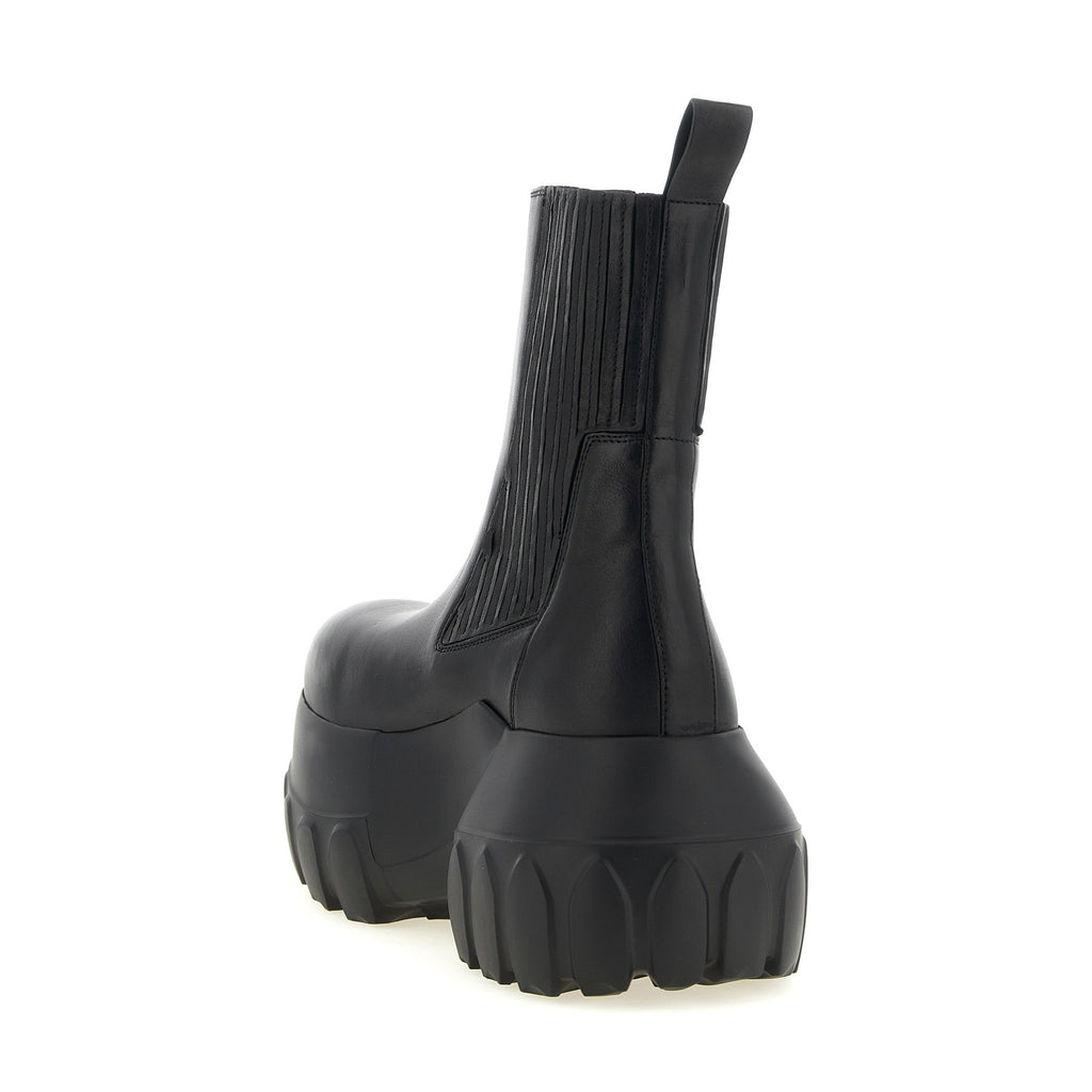 Rick Owens Black Ramie Ankle Boots