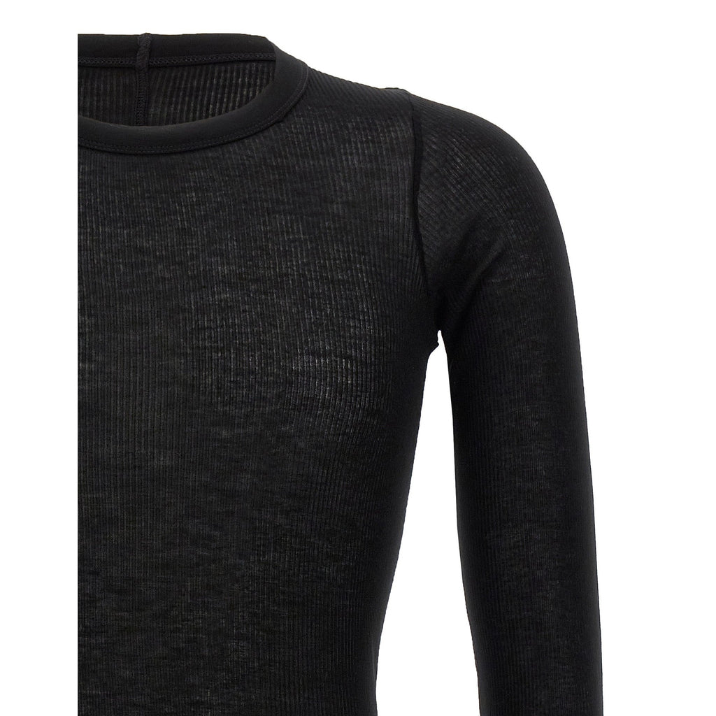 Rick Owens Black Viscose T-Shirt