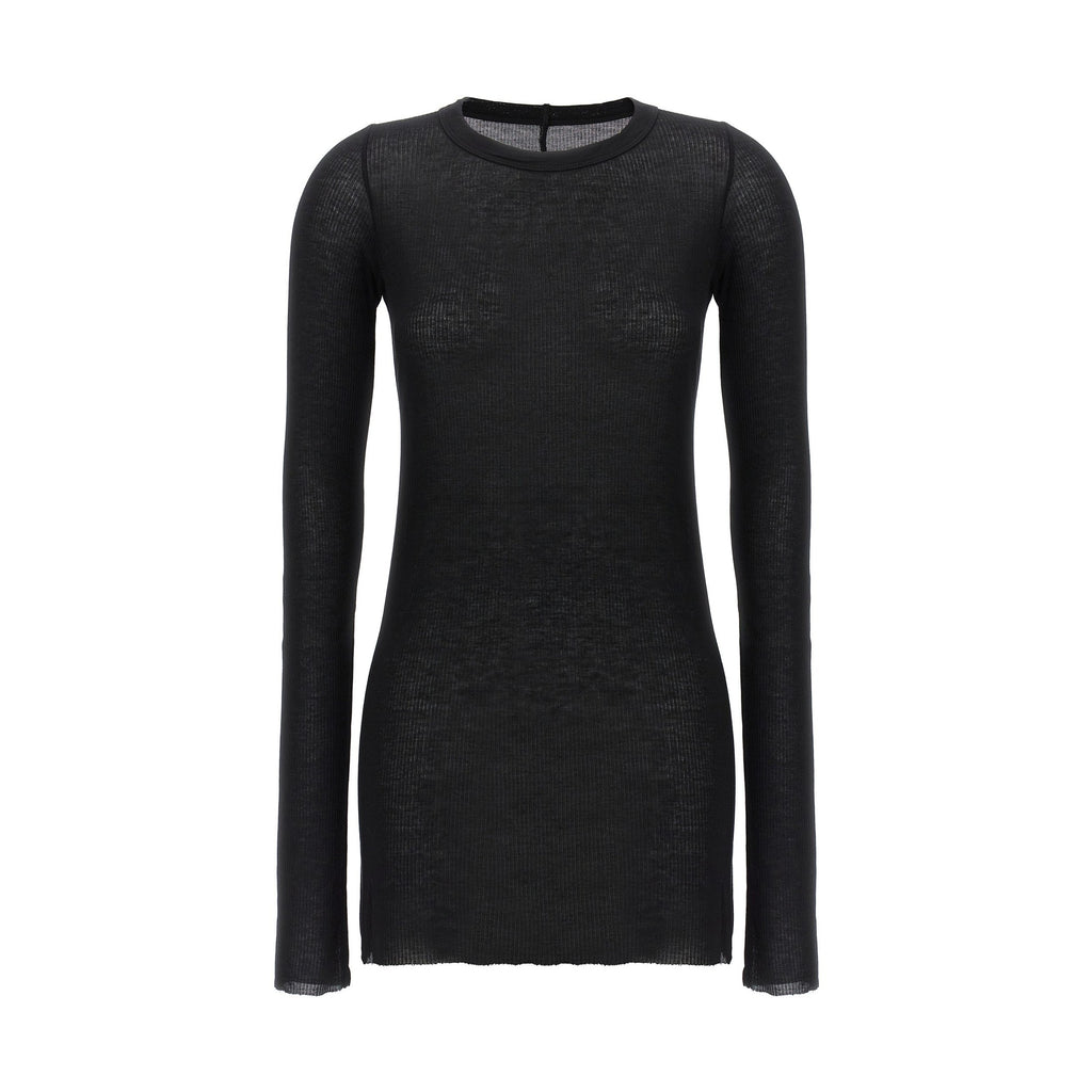 Rick Owens Black Viscose Long Sleeve T-Shirt