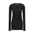 Rick Owens Black Viscose Long Sleeve T-Shirt