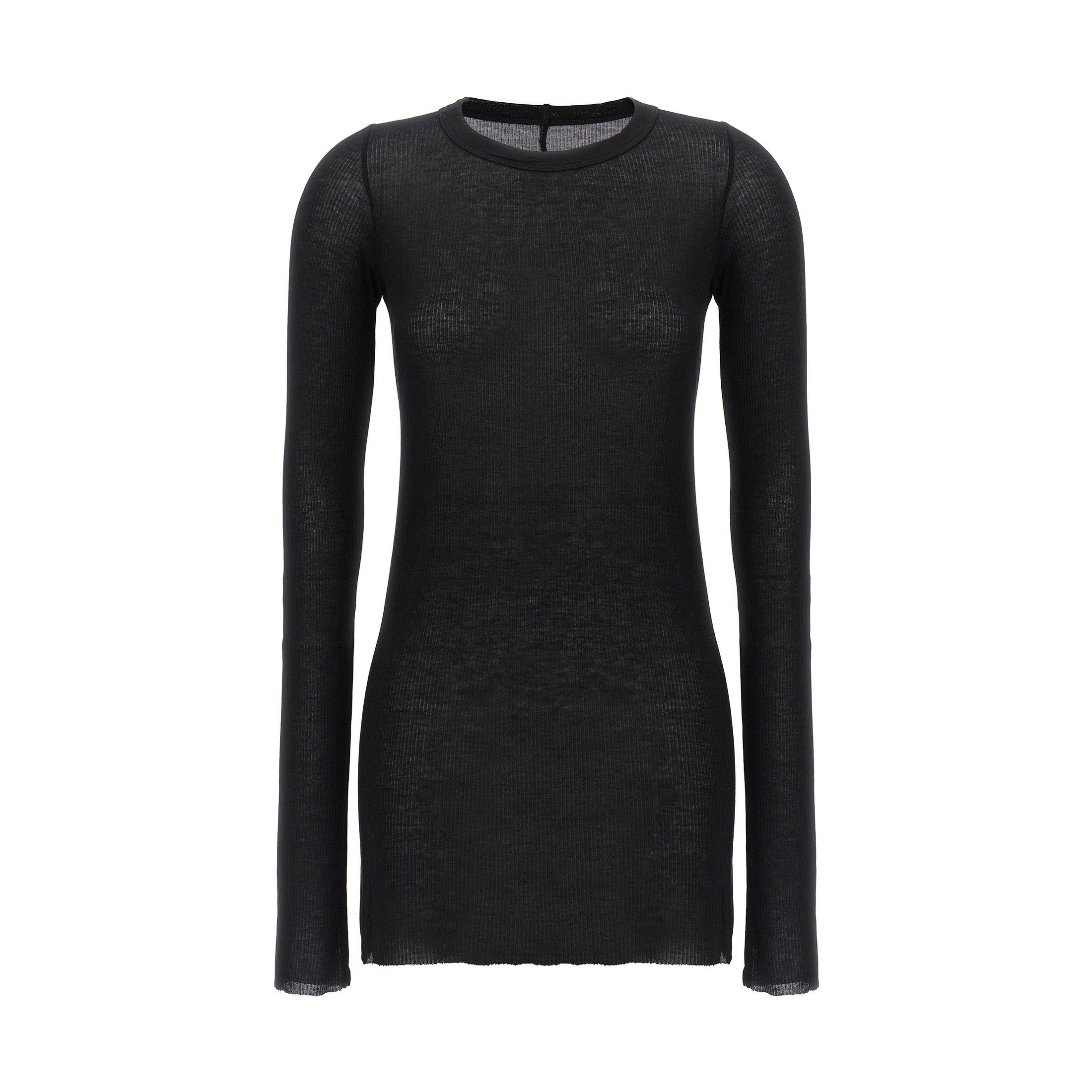 Rick Owens Black Viscose Long Sleeve T-Shirt