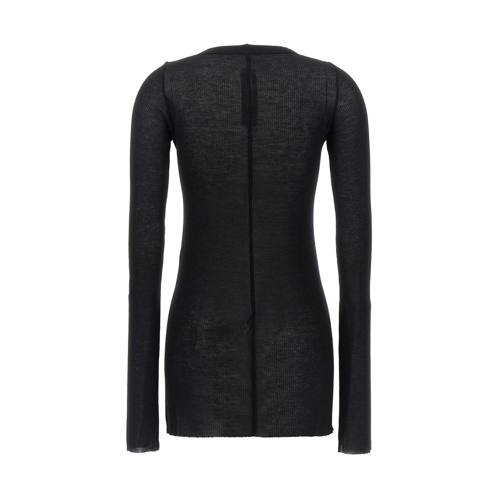 Rick Owens Black Viscose Long Sleeve T-Shirt