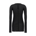 Rick Owens Black Viscose Long Sleeve T-Shirt