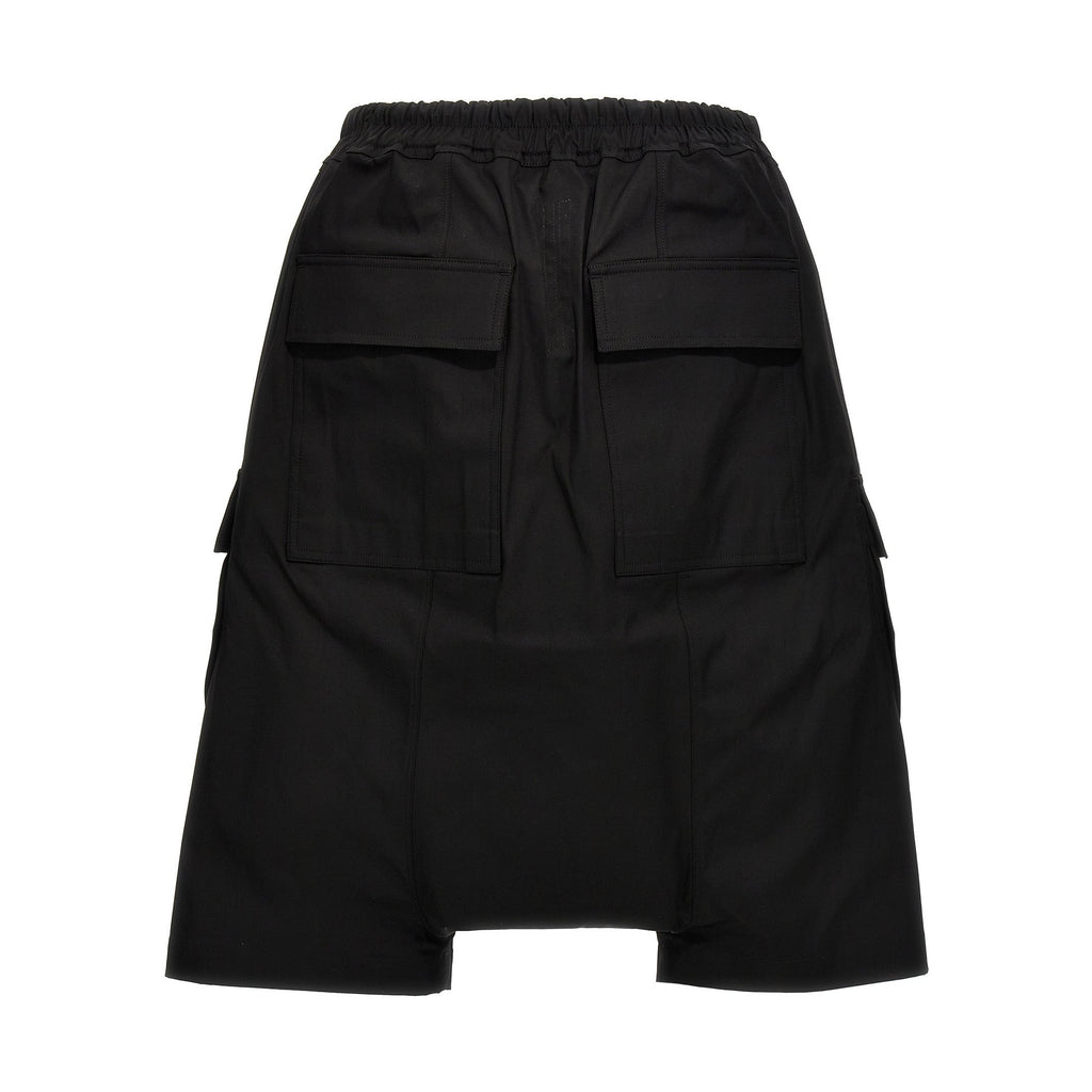 Rick Owens Black Cotton Bermuda Shorts