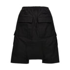 Rick Owens Black Cotton Bermuda Shorts