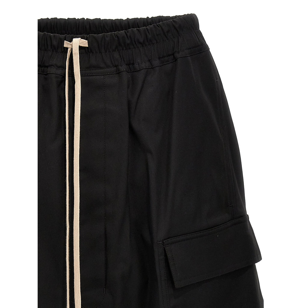 Rick Owens Black Cotton Bermuda Shorts