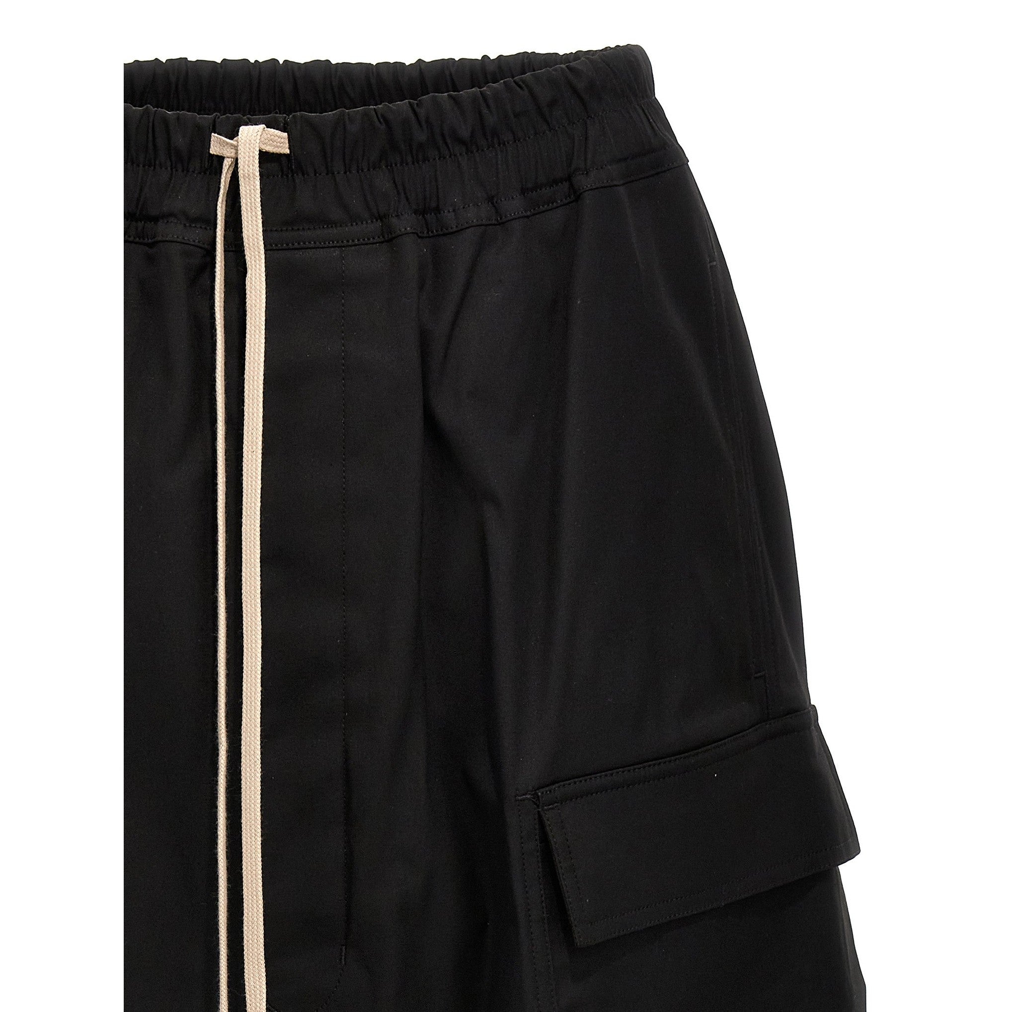 Rick Owens Black Cotton Bermuda Shorts