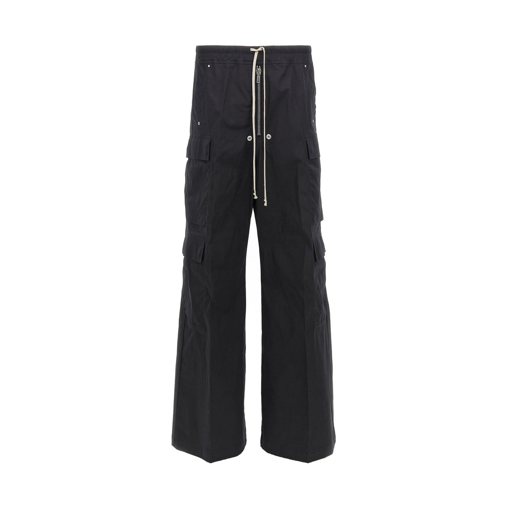 Rick Owens Black Cotton Cargo Pants