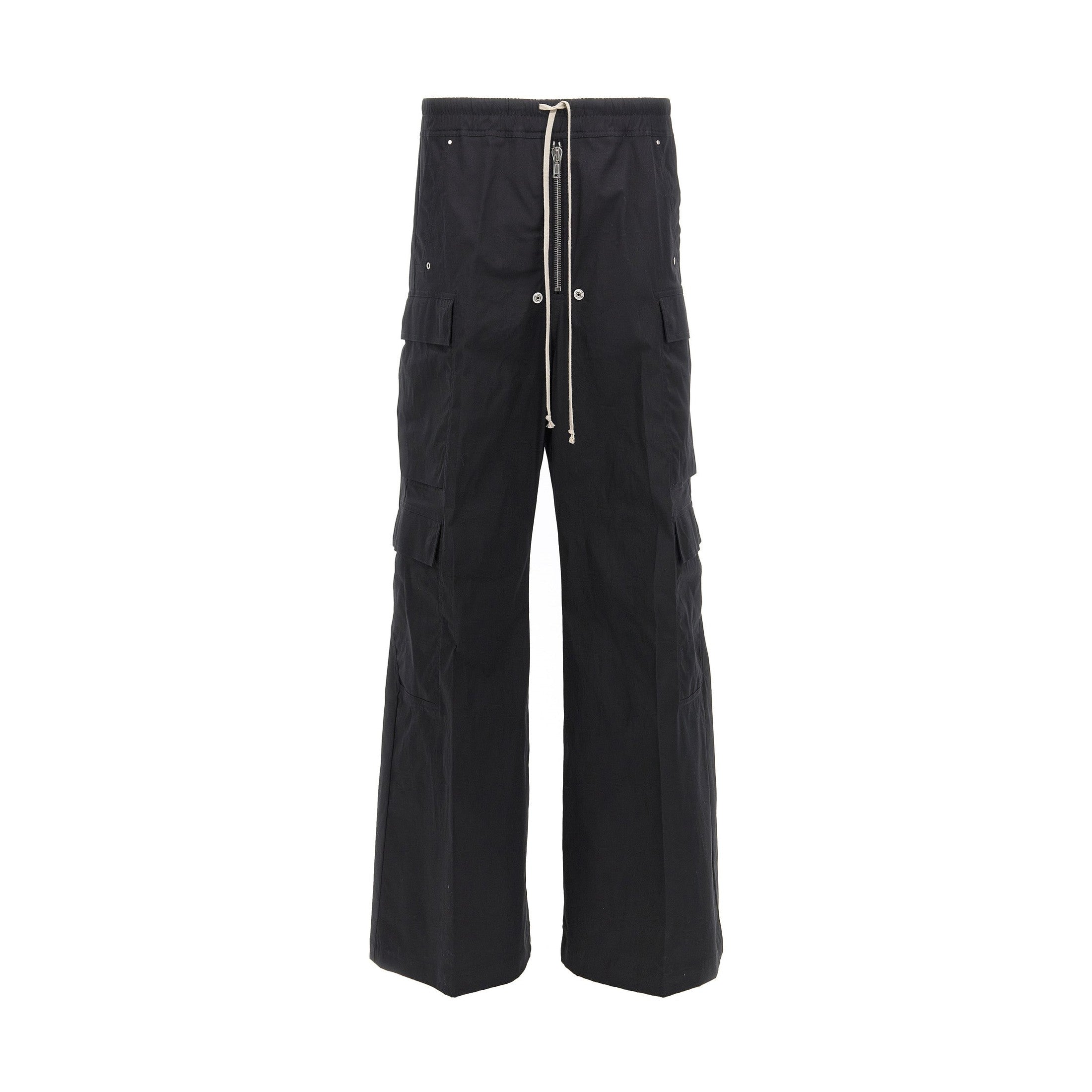Rick Owens Black Cotton Cargo Pants