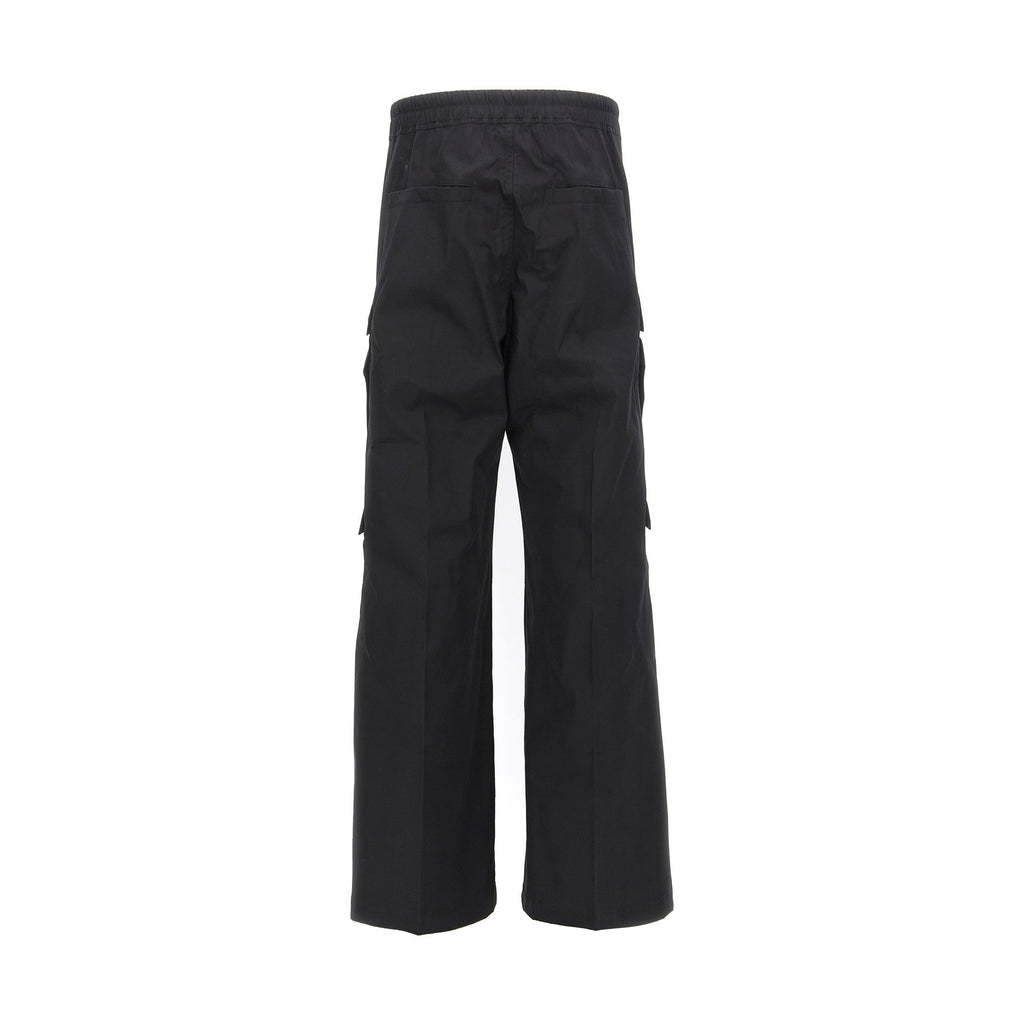 Rick Owens Black Cotton Cargo Pants