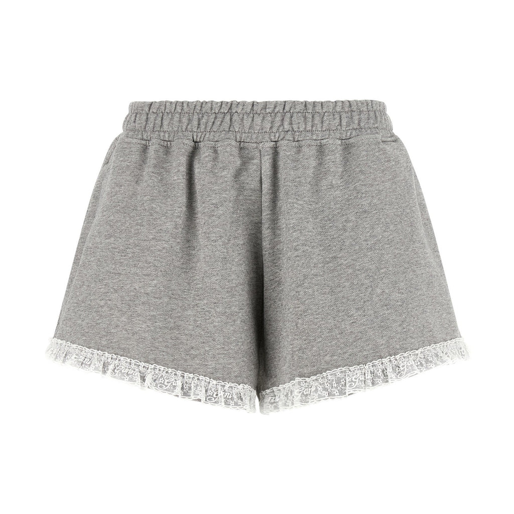 Ganni Gray Organic Cotton Bermuda Shorts