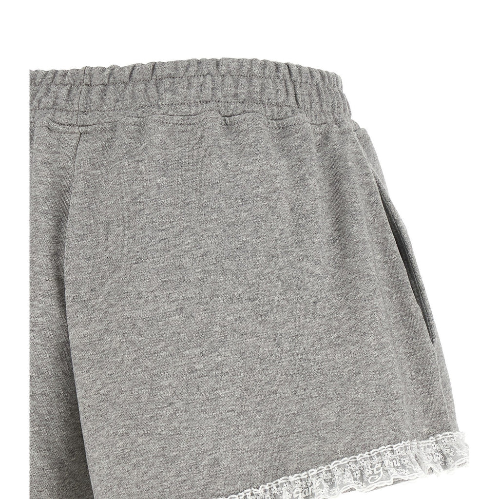 Ganni Gray Organic Cotton Bermuda Shorts