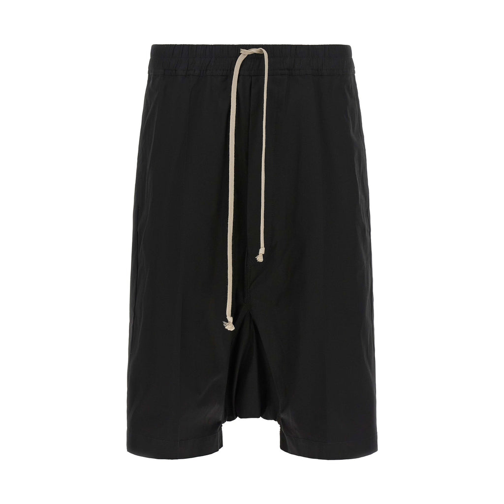 Rick Owens Black Cotton Bermuda Shorts