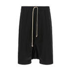 Rick Owens Black Cotton Bermuda Shorts