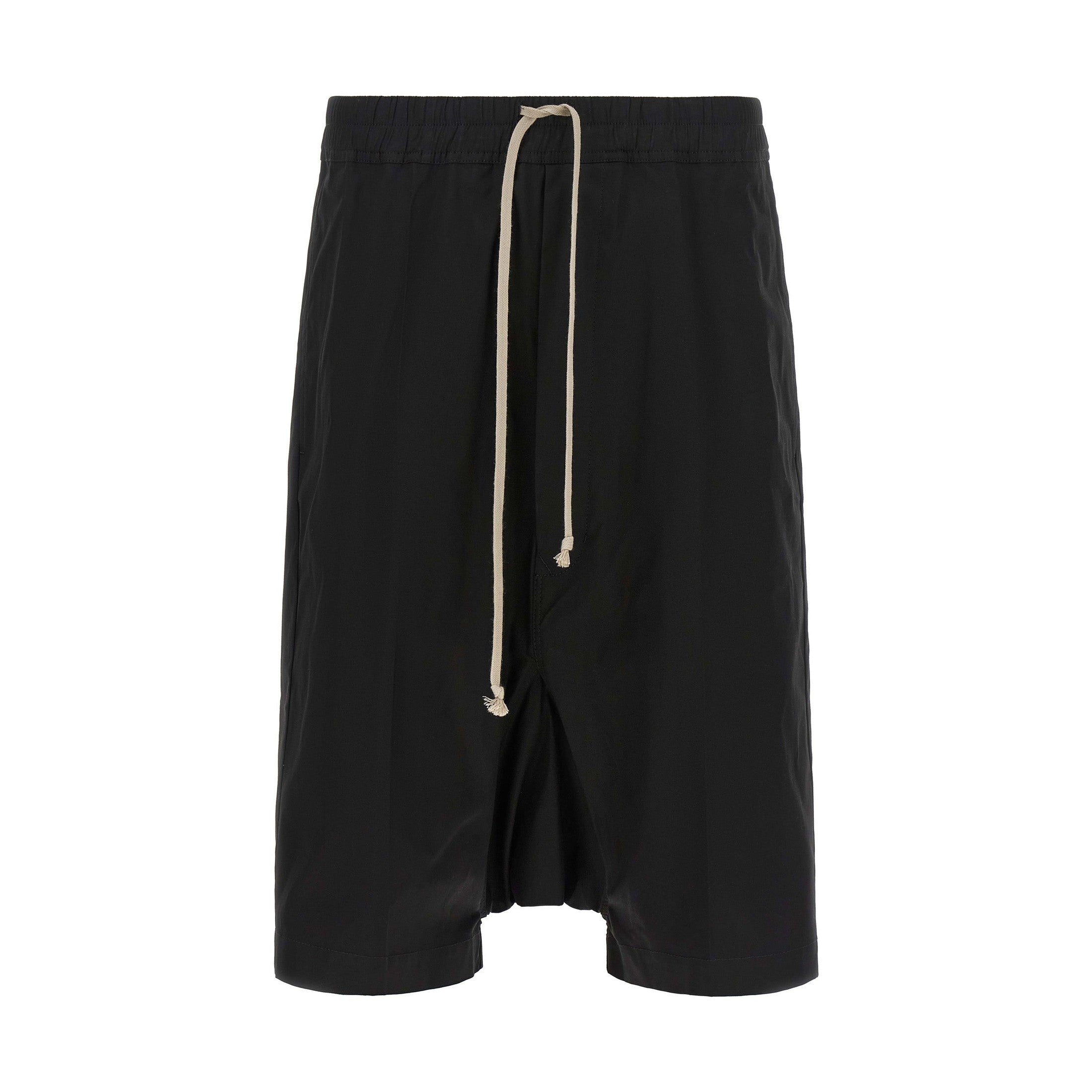 Rick Owens Black Cotton Bermuda Shorts