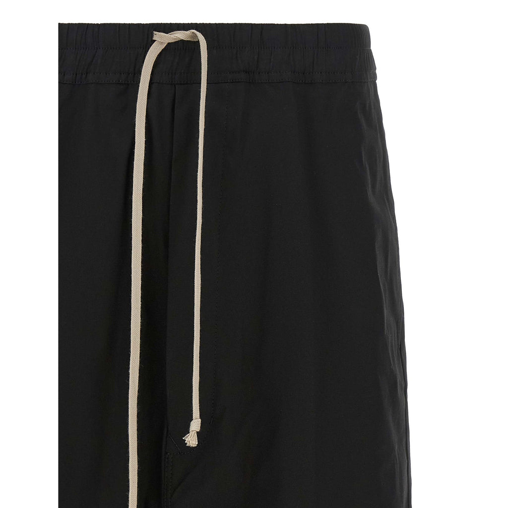 Rick Owens Black Cotton Bermuda Shorts