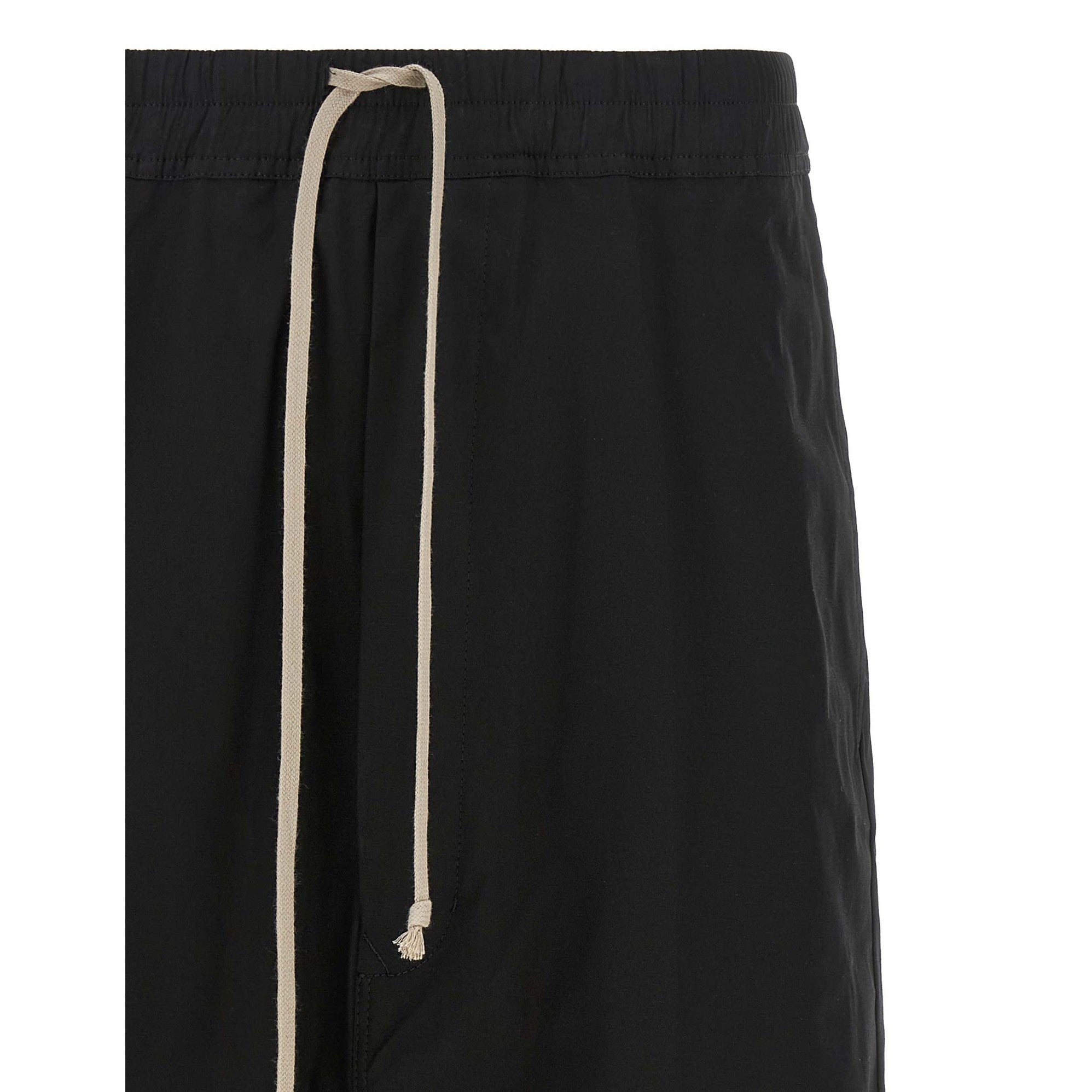 Rick Owens Black Cotton Bermuda Shorts