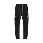 Rick Owens Black Cotton Cargo Pants