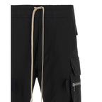 Rick Owens Black Cotton Cargo Pants