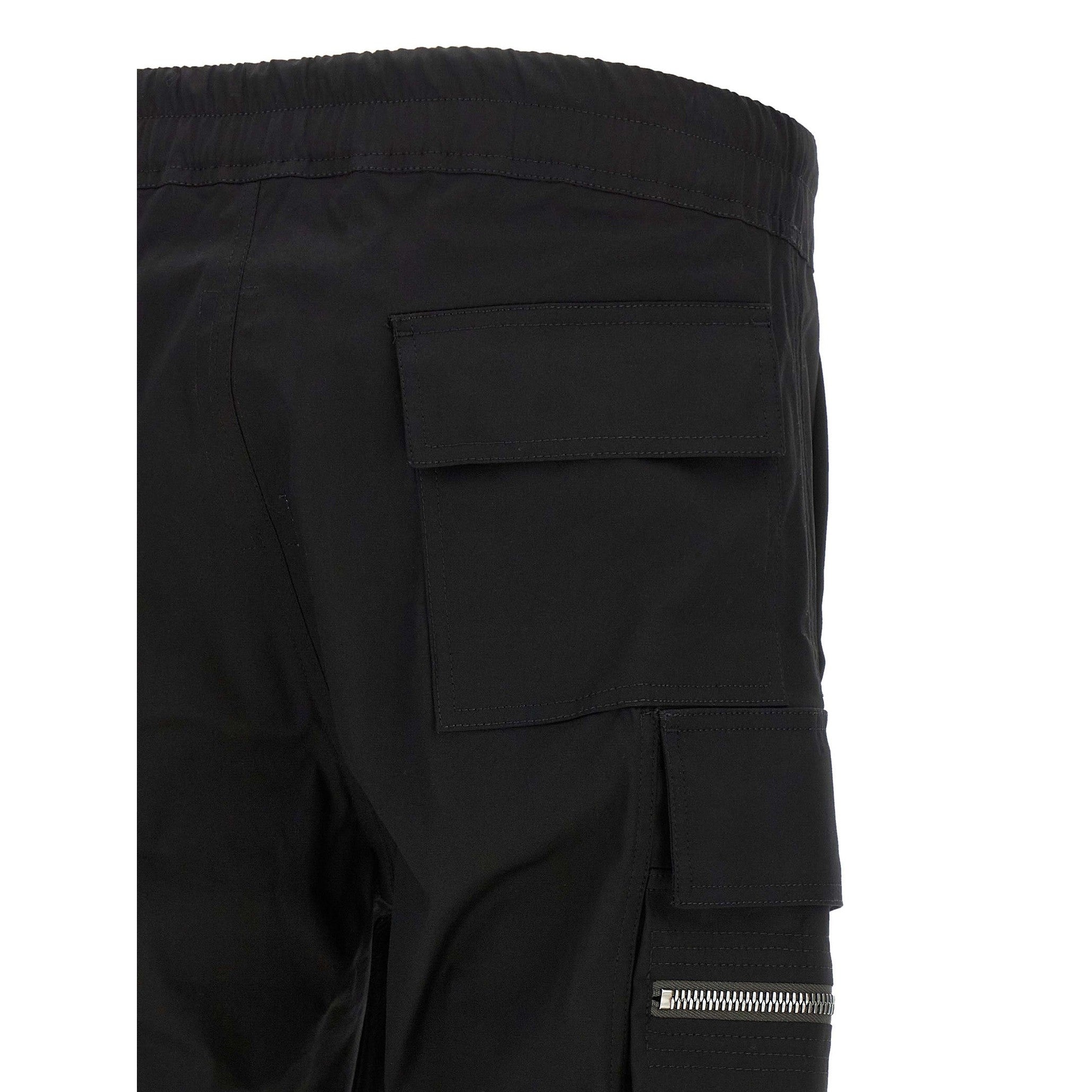 Rick Owens Black Cotton Cargo Pants