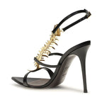 Giuseppe Zanotti Black Calf Leather Bos Taurus Stiletto Heel Sandals