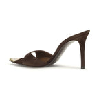 Giuseppe Zanotti Brown Calf Leather Bos Taurus Stiletto Heel Sandals