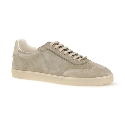 Brunello Cucinelli Beige Calf Leather Bos Taurus Sneakers
