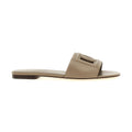 Dolce & Gabbana Gray Calfskin Slides