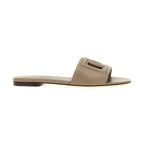 Dolce & Gabbana Gray Calfskin Slides
