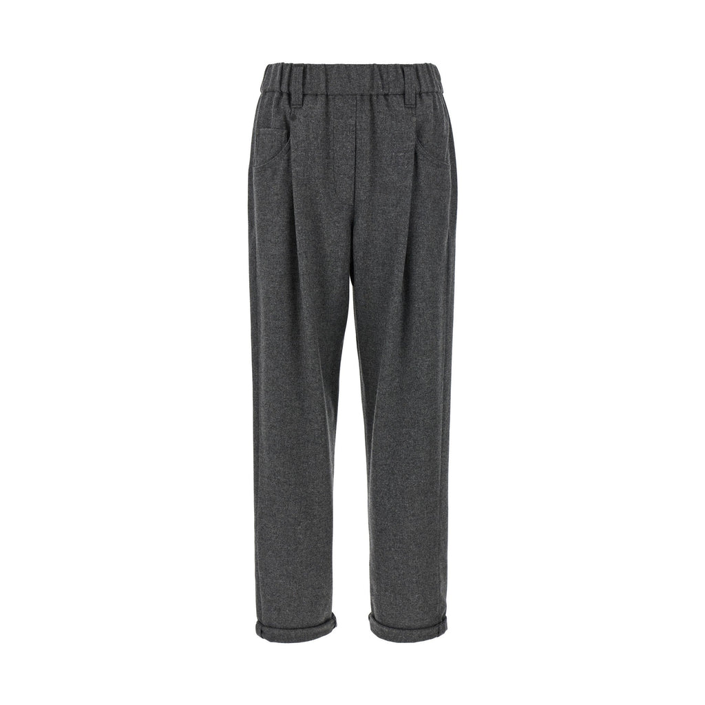 Brunello Cucinelli Gray Virgin Wool Casual Pants
