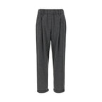 Brunello Cucinelli Gray Virgin Wool Casual Pants