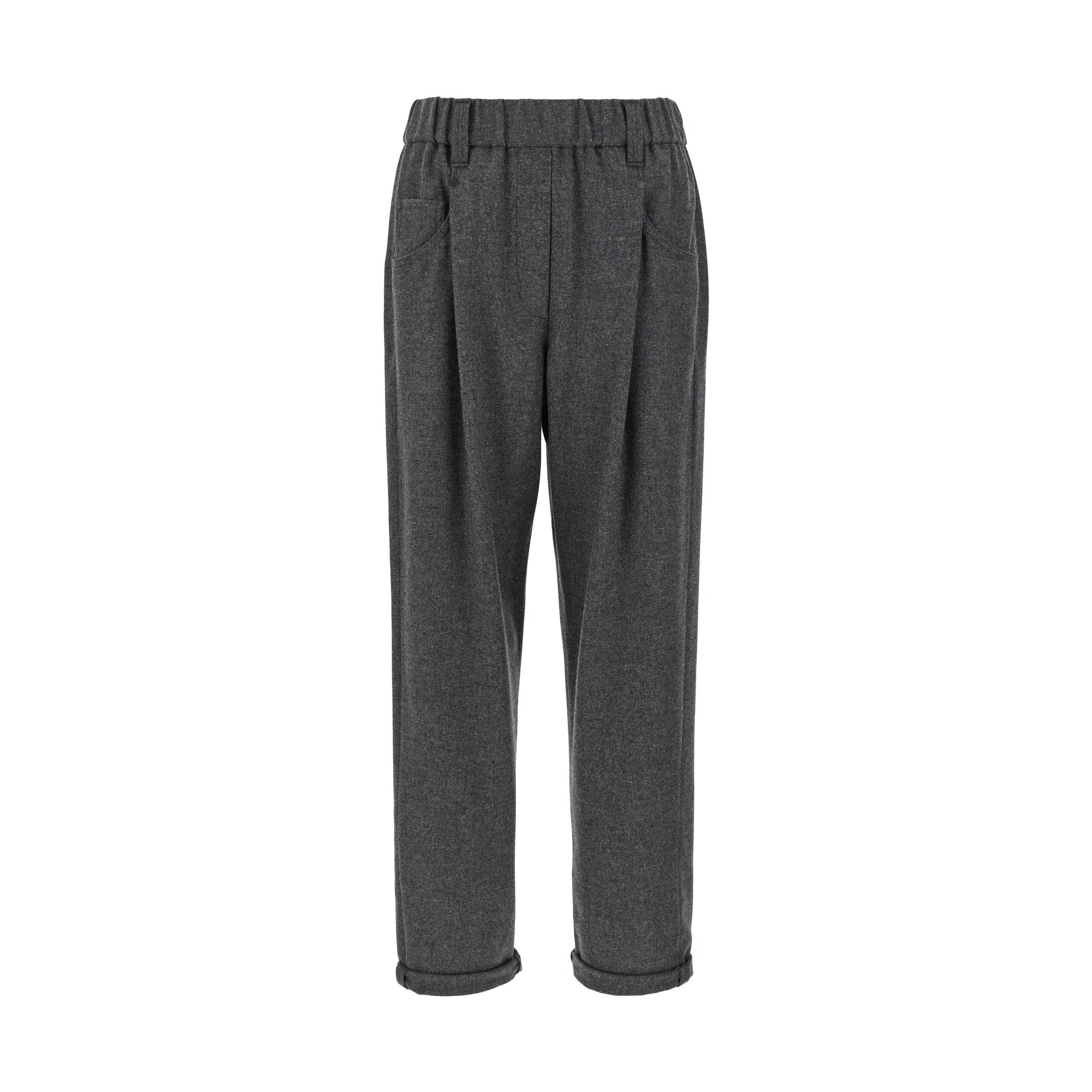 Brunello Cucinelli Gray Virgin Wool Casual Pants