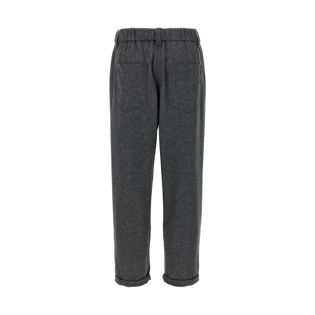 Brunello Cucinelli Gray Virgin Wool Casual Pants
