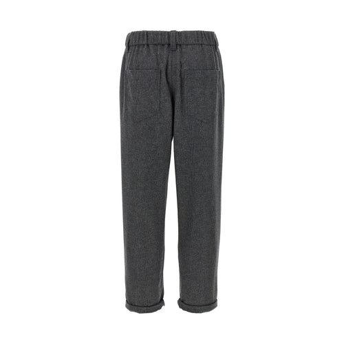 Brunello Cucinelli Gray Virgin Wool Casual Pants