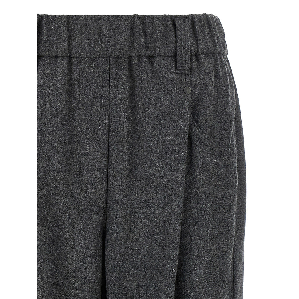 Brunello Cucinelli Gray Virgin Wool Casual Pants