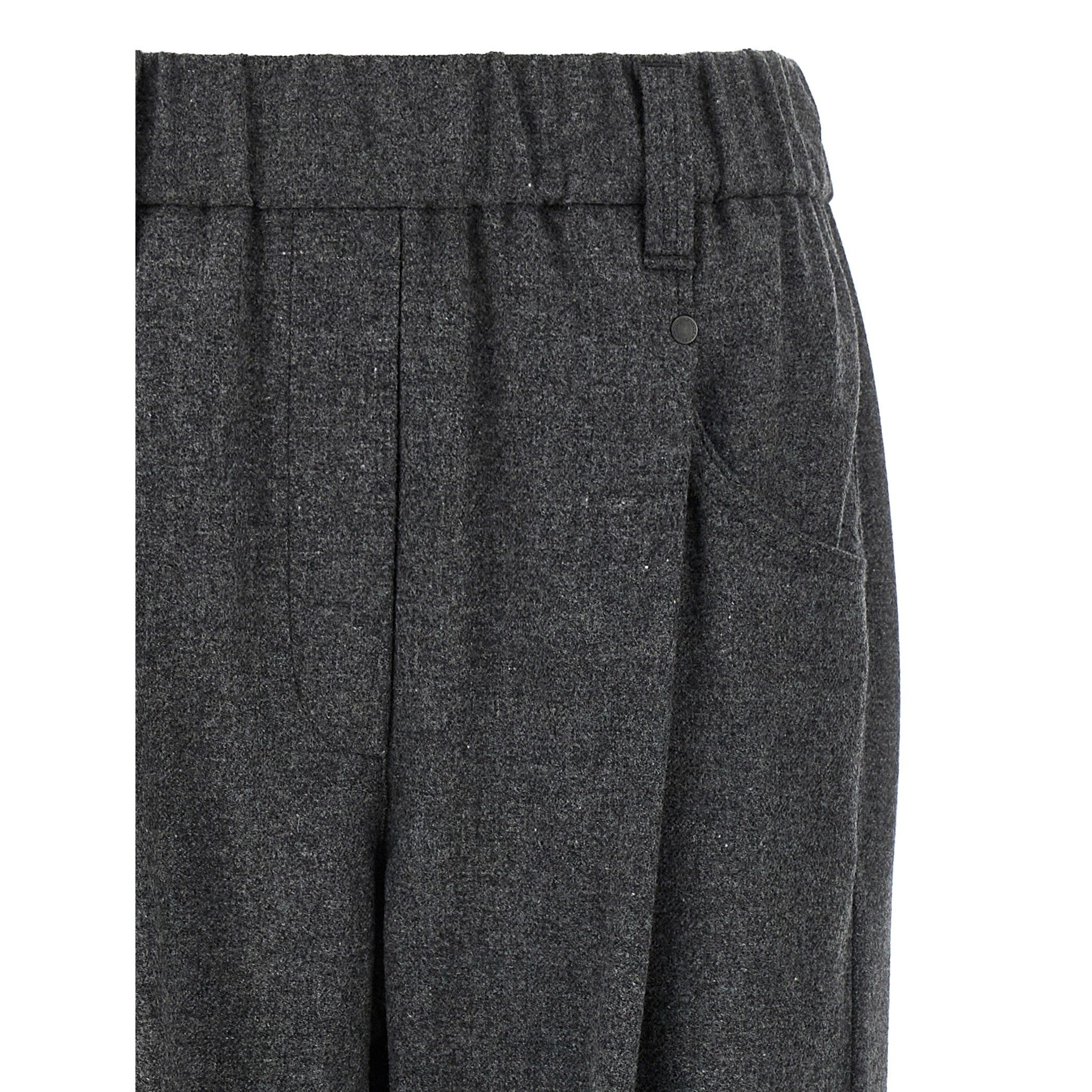 Brunello Cucinelli Gray Virgin Wool Casual Pants