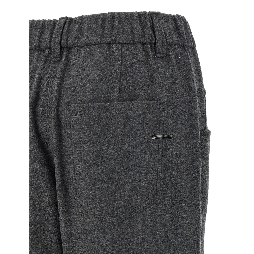 Brunello Cucinelli Gray Virgin Wool Casual Pants