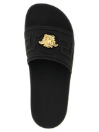 Versace Black Glass Slides