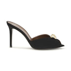 Giuseppe Zanotti Black Calf Leather Bos Taurus Stiletto Heel Sandals