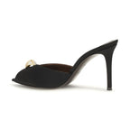 Giuseppe Zanotti Black Calf Leather Bos Taurus Stiletto Heel Sandals