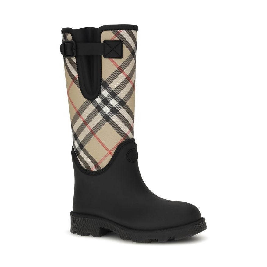 Burberry Black Rubber Rain Boots
