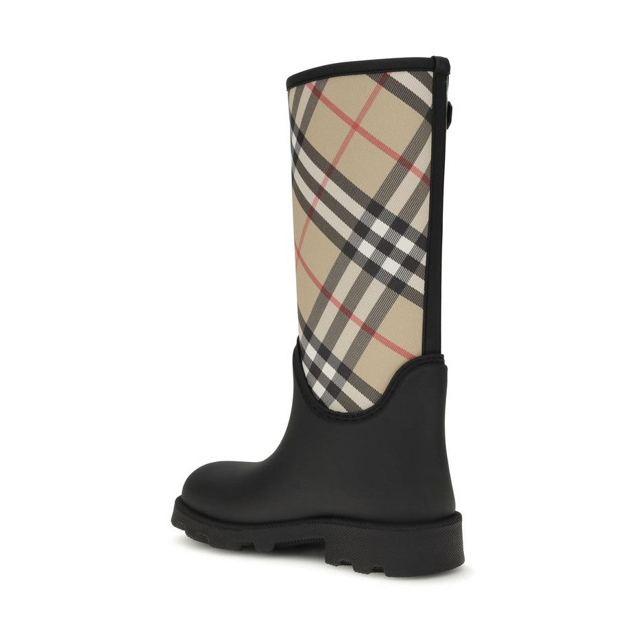 Burberry Black Rubber Rain Boots