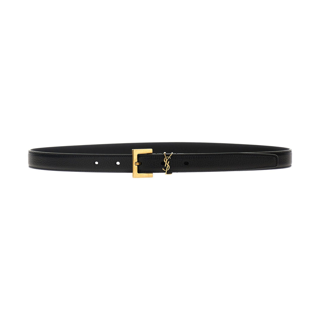 Saint Laurent Black Calfskin Regular Belt