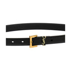Saint Laurent Black Calfskin Regular Belt