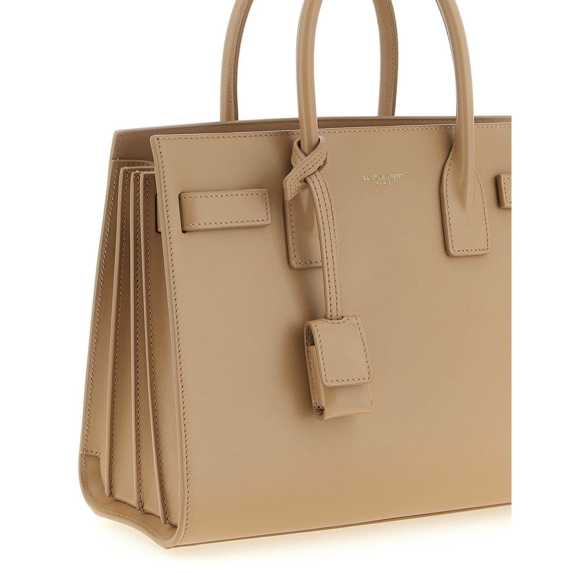 Saint Laurent Beige Calfskin Handbag