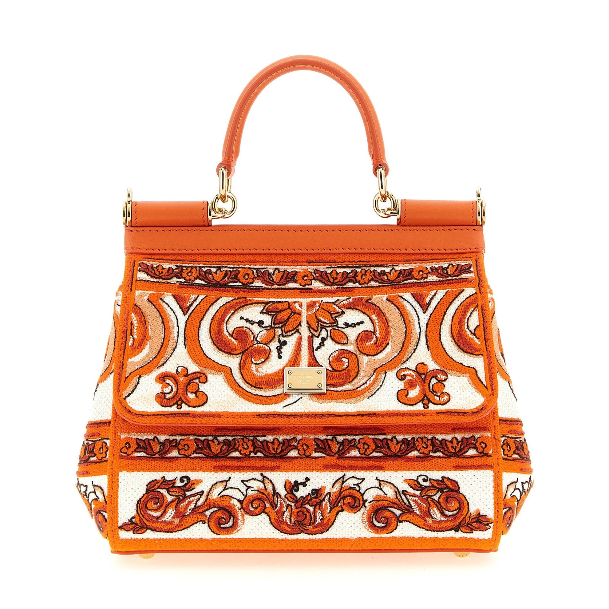 Dolce & Gabbana Orange Cotton Handbag